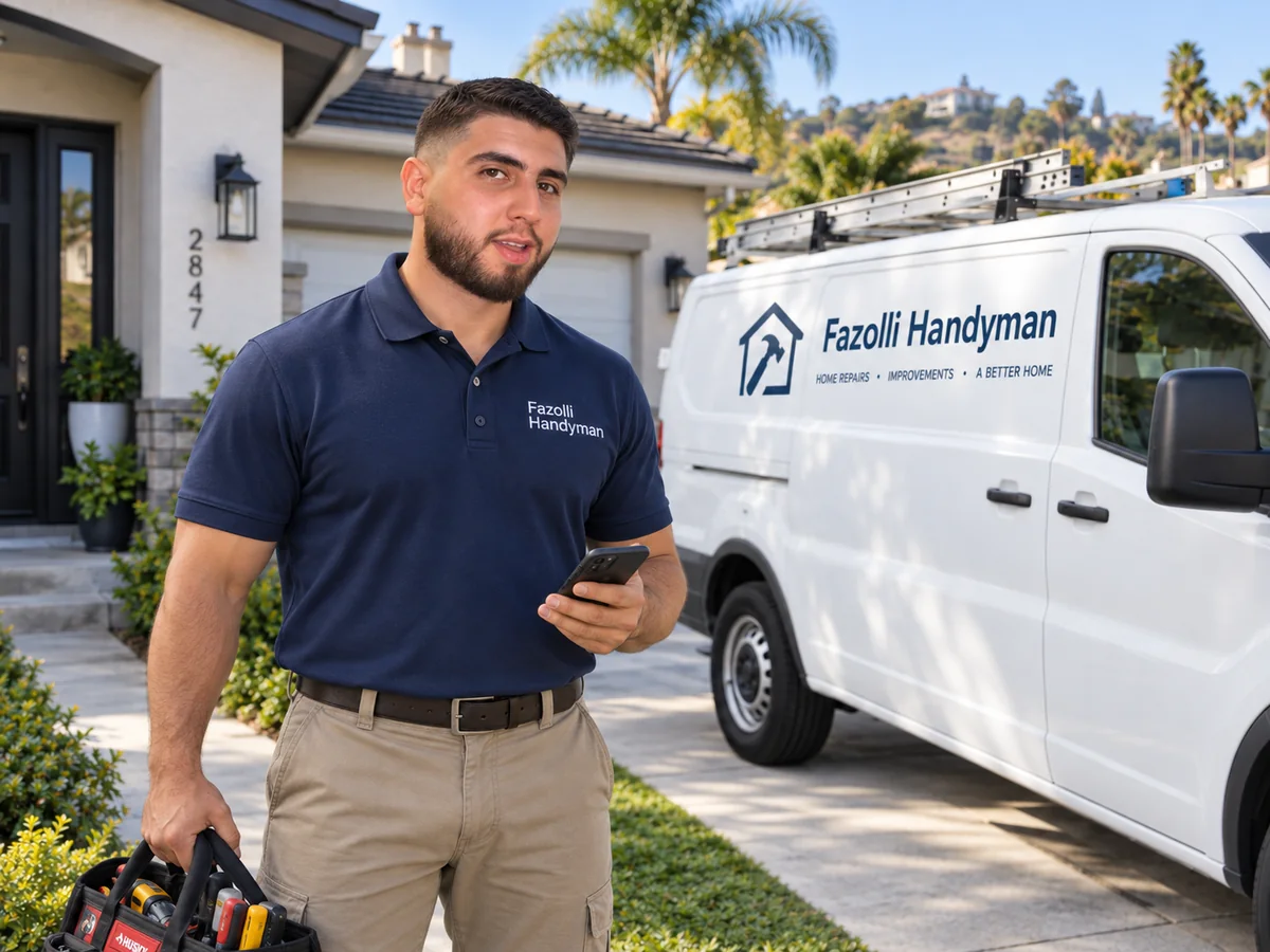 Fazolli Handyman arriving for a general home maintenance service call