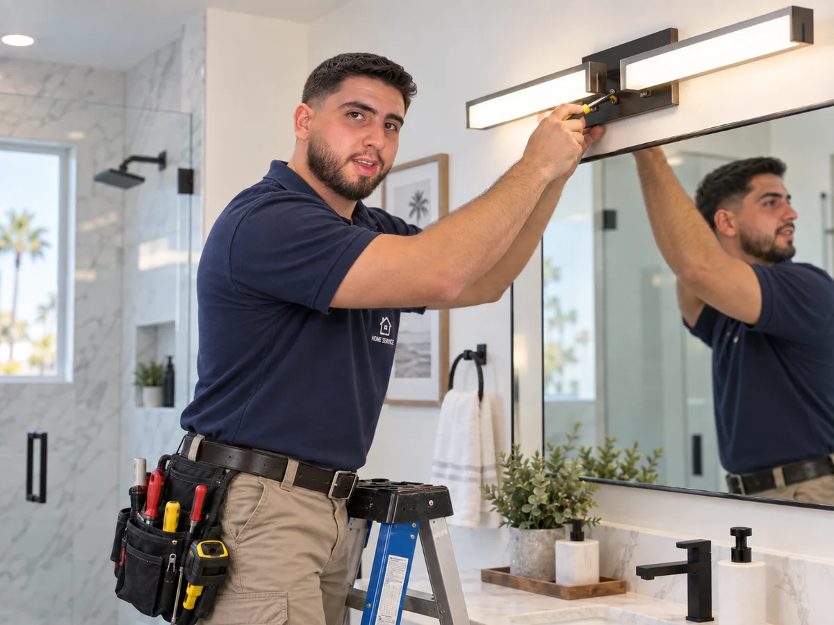 Bathroom lighting fixture installation and replacement